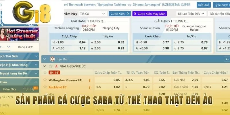 Sản phẩm SABA Sports bao gồm thể thao thật và bóng đá ảo 3D